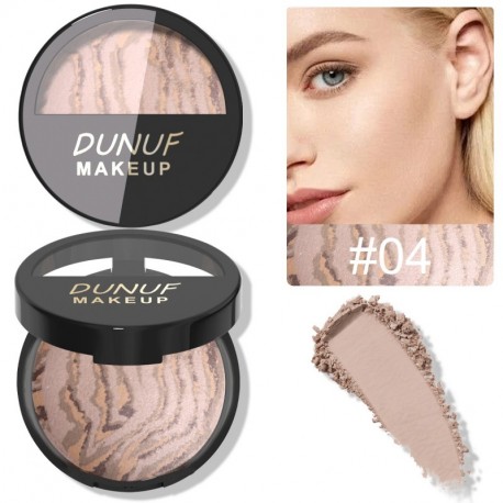 DUNUF Baked Balance-n-Brighten Color Correcting Powder Foundation - Light - Buildable Light to Medium Coverage - Demi-Matte Natural Finish