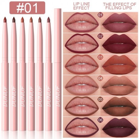 DUNUF 6 Color/Set Matte MAKEUP Lip Pencil