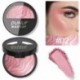 DUNUF Baked Blush-n-Brighten Marbleized Blush for Cheeks - Pink Buttercream - Natural Finish - Buildable Color